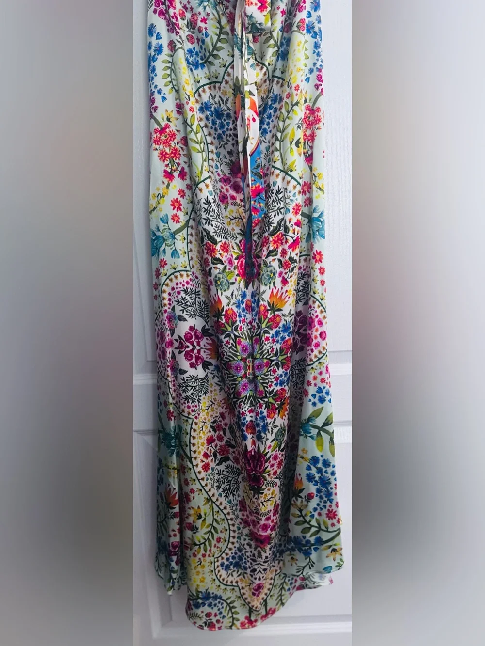 TRISHA PATERSON COLLECTION Joie De Vie Halter Maxi Dress Bloom NWT Large - Picture 16 of 16